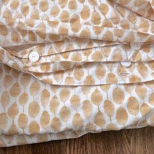 Gold and White west elm full size duvet cover